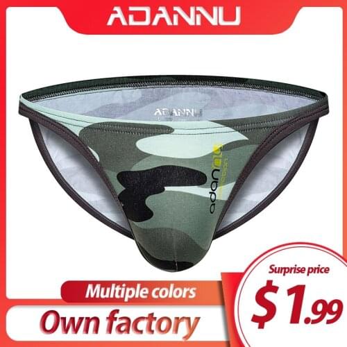 ADANNU Brand Sexy Men Underwear Men Briefs Cotton Male Panties Cueca Tanga U Pouch Breathable Fashion Underpants Gay Underwear