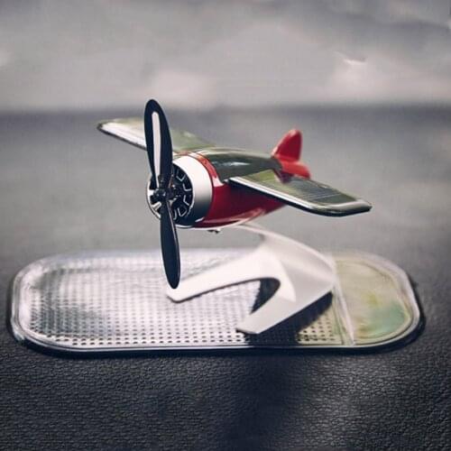 Mini Car Air Freshener Solar Panel Airplane Model With Solid Fragrant Car Perfume Car Interior Ornaments Car Decor Accessories