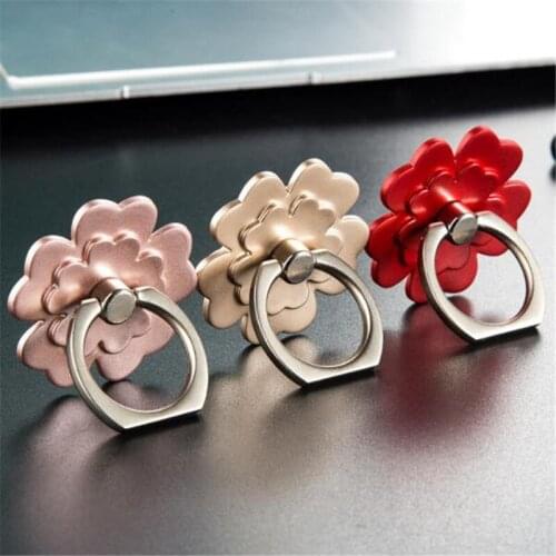 50pcs/lot Phone Stand Holder Reusable Leaf Flower Finger Ring Mobile Phone Holder Stand For Iphone Xiaomi Huawei All Smartphone