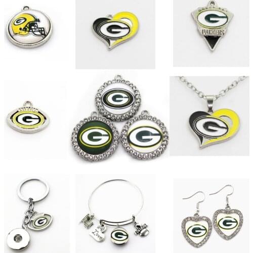 Football Green Bay Dangle Charms Mix Style DIY Pendant Bracelet Necklace Earrings Jewelry Making Accessories