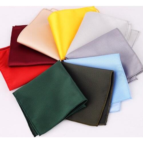 Luxury Solid Colors Men Hankerchief Scarves Vintage Polyester Paisley Hankies Mens Pocket Square Handkerchiefs Chest Towel