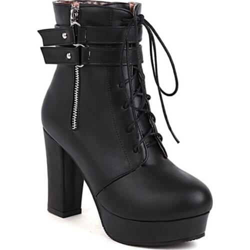 Big Size Lace up boots boots women woman winter boots women women shoes botas