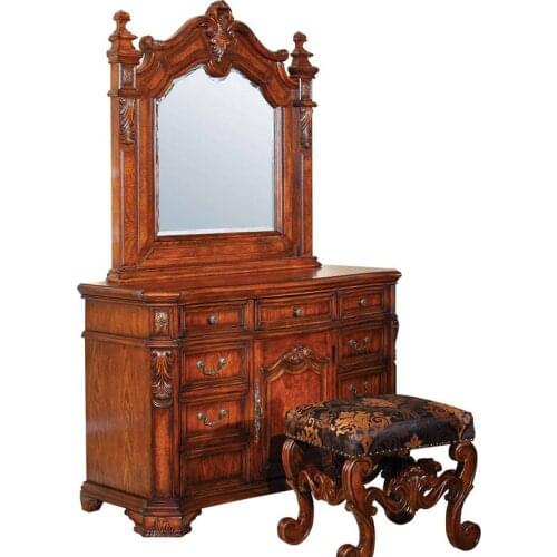 Antique home furniture Vanity table dreesser table and mirror for bedroom furnitureТуалетный столик dreesser стол и зеркало GH09