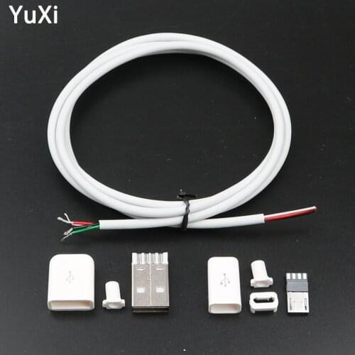 YuXi Micro USB Male Plug Connector DIY Kit 4Pin Male connector Plug DIY welding Data OTG Data Cable line accessories Black White