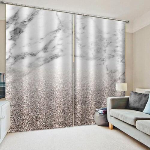 Morden grey marble curtains 3D Window Curtains For Living Room Bedroom Customized size