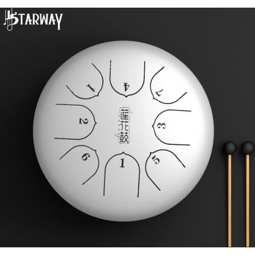STARWAY 6 inch Steel Tongue Drum Mini 8 Tone G Tune steel titanium alloy Hand Pan Drum Tank Hang Drum Sets Percussion Instrument