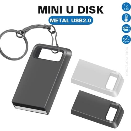 Super Mini Metal USB 2.0 Pendrive USB Flash Drive 64GB 32GB 16GB 8GB 4GB Flash Drive Portable Memory flash Stick Pen drive gift