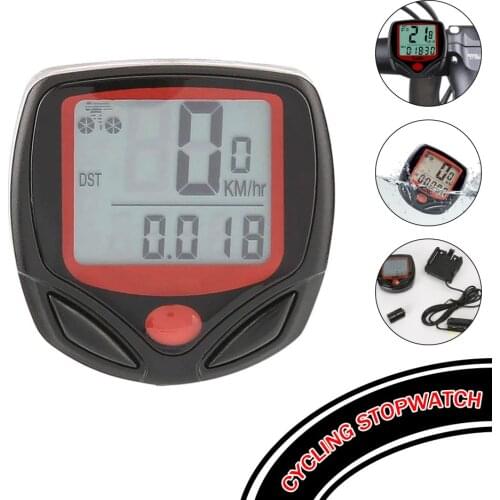 Cycling Stopwatch Riding Speedometer Bike Computer with LCD Digital Display Waterproof Bicycle Odometer