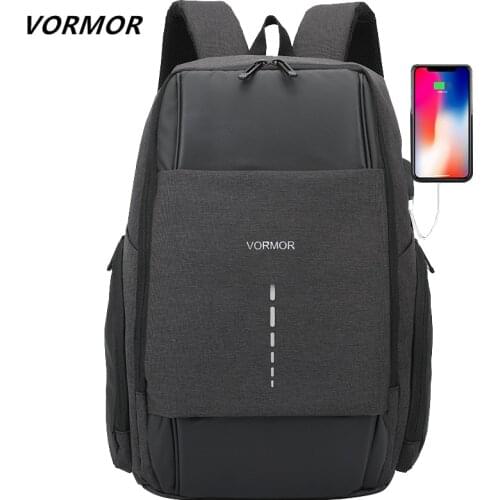 VORMOR 2020 New 15.6 inch Men School Laptop Backpacks Water Repellent USB Charge Travel Bags Male Mochila