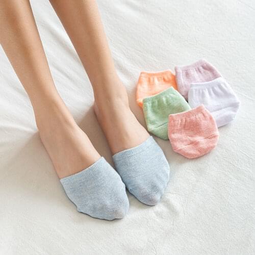 Women Simple Solid Sock Slippers Half Feet Socks Summer Thin Invisible Socks Womens Fashion Socking Female Short Socks