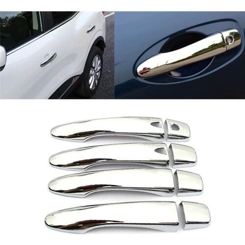 1 Set Silver High Quality ABS Chrome Car Styling Door Handle Cover Trim Exterior Decoration Parts for Renault Kadjar 2015-2018