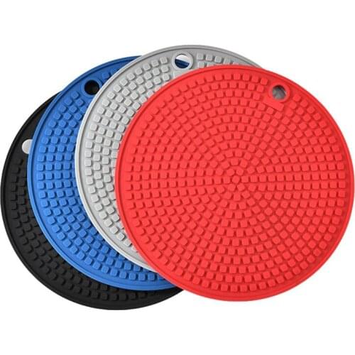 1 Pcs 18cm Round Heat Resistant Silicone Mat Drink Cup Coasters Non-slip Pot Holder Table Placemat Kitchen Accessories