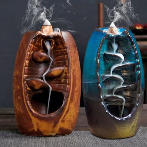 Backflow Censer Smoking Flow Ceramic Incense Holder Decoration for Home Office