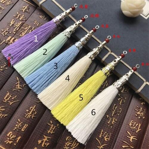 10pcs 80mm DIY Metal cap Chinese knot tassels Hanging ear Tassel earrings necklace Performance clothing Craft gifts decoration
