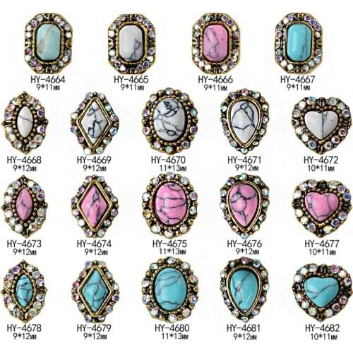 10pcs/lot, Ancient Alloy Nail Art 3d Flat Back Diamonds Pearl Jewelry Rhinestones Nail Tips Decorations