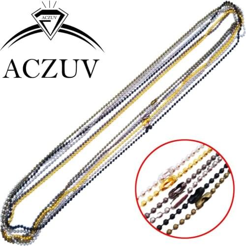 100PCS 1.5mm Multi-Size Optional Silver/Black/Gunmetal/Rhodium/Gold/Bronze Metal Ball Chain Necklace For Pendant Jewelry Making