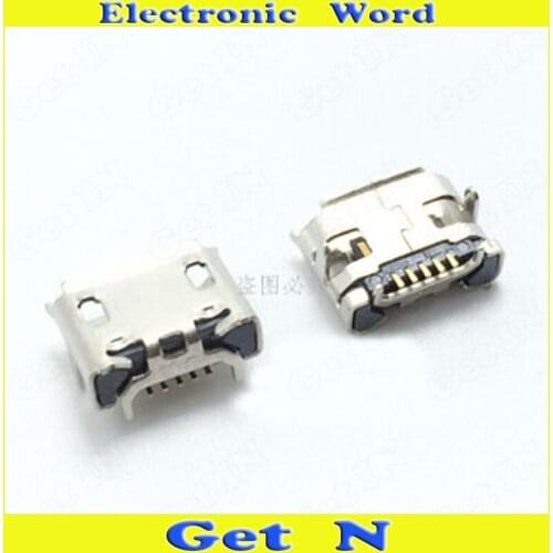 1000pcs Micro USB 5P Data Socket Power Tail Charging Jack Connectors with Edge Curl