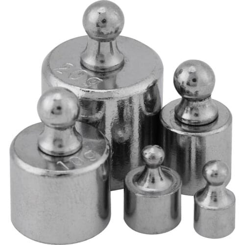 5Pcs 1g 2g 5g 10g 20g Grams Precision Scale Weight Set Chrome Plating Counterweight Scale Balance Equilibrium Calibration Tool