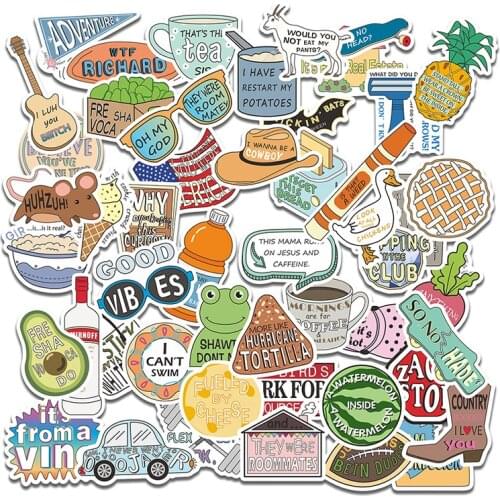 50pcs vines Sticker Waterproof Suitcase Bike Motorcycle Helmet Car Styling Accessories Stickers