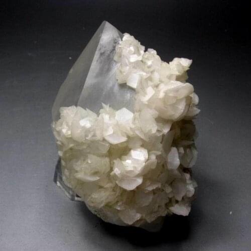 801g Clear Quartz w/ Calcite+Wolframite+Arzenopyrite - crystals and stones healing Mineral specimen Home Decor feng shui