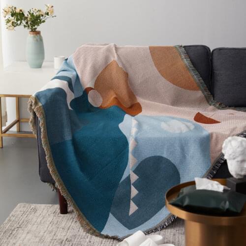 Bohemian Knitted Sofa Couch Blankets Bedspread Bench Settee Covering Sunscreen Cape Baby Kids Bedspread Tablecloth