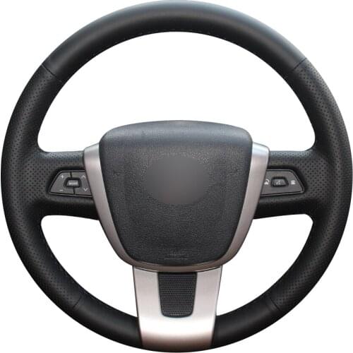 Black Natural Leather Car Steering Wheel Cover for Geely GX7