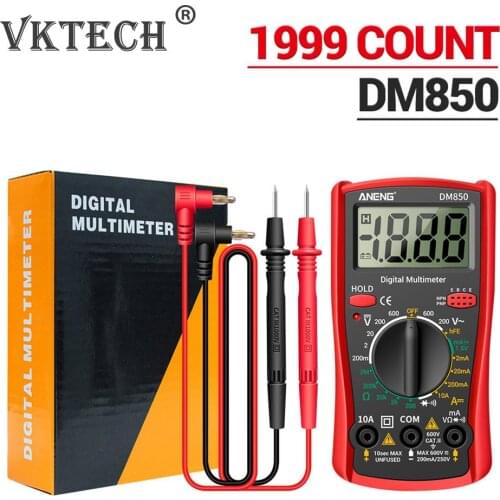 DM850 2000 Counts LCD Digital Multimeter AC DC Tester Volt Voltmeter Ammeter Ohm Voltage Current Resistance Frequency Meter
