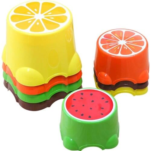 Childrens Bathroom Bath Chair Cartoon Fruit Shape Shoes Changing Foots Stepping Cute Non-Slip Stable And Practical Small Stool