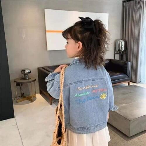 Girls Denim Jacket Foreign Style Spring And Autumn New Korean Childrens Baby Girl Casual Jacket Loose Jacket Trend