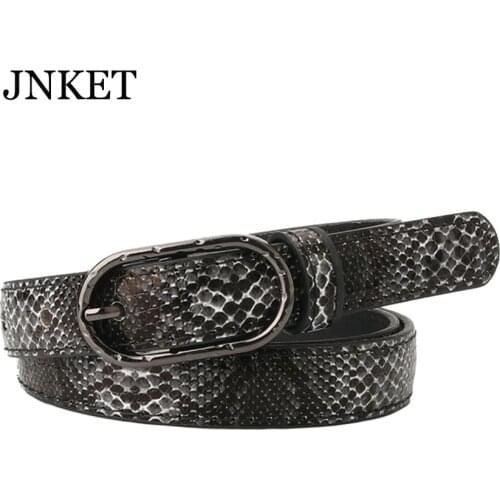 JNKET New Fashion Women Serpentine Pattern Belt PU Leather Waist Belt Waistband Pin Buckle Belt Jeans Belt Leisure Cinturon