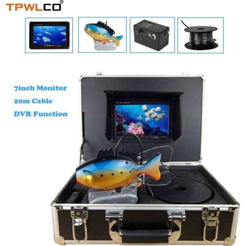 7inch 20m Cable Underwater Fishing Camera Ocean System With DVR Recording Video Fish Finder Under Water Camera With 2pcs LEDS