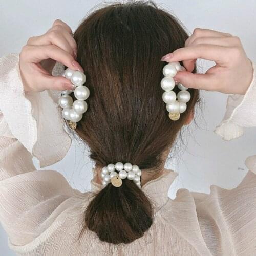 Korean Modal Pearl Hair Ties for Women Vintage Bracelet Girl Fashion Hair Accessoires