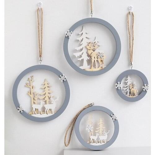Nordic Style Wood Elk Round Wall Hanging Kawaii Room Decoration Bedroom Living Room Home Decoration Accessories Home Decorations