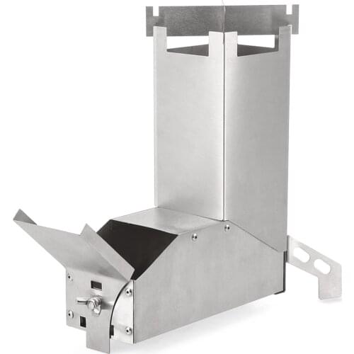 Lixada Wood Stove Lightweight Folding Wood Stove Collapsible Wood Burning Stainless Steel Rocket Stove Picnic Cooking Furnace