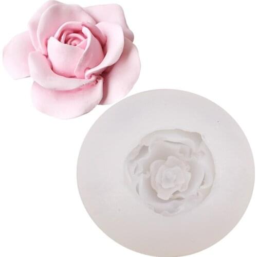 Hot Rose Folwer Cookie Soap Fondant Mould Pastry Cake Decorating Tool Kitchen Accessories 3D Rose Flower Form Cake Silicone Mold