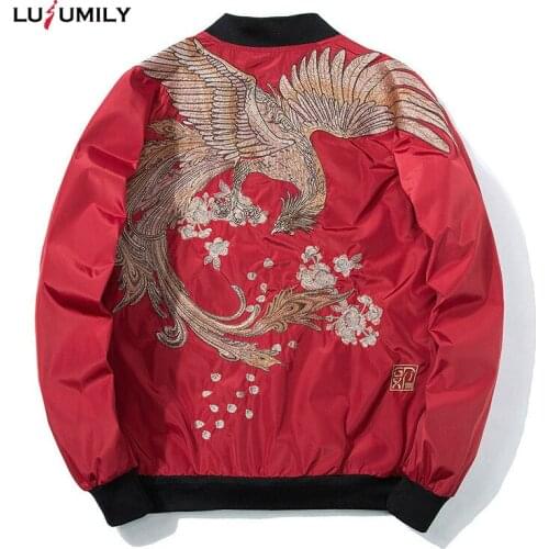 Lusumily Phoenix Embroidery Jacket Jacket Women New Fashion Spring Autumn Flower Motorcycle Baseball Jackets Retro Classic Coat