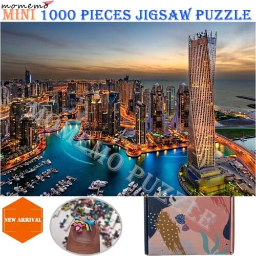 MOMEMO Dubai City Night View 1000 Pieces Puzzle for Adults Interesting City Landscape Puzzle Toys DIY Assembling Puzzle Games