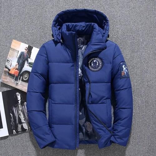 Mens Winter Thick Warm Down Jackets Snow Parka Casual Slim Fit Hooded Coats Puffy Windbreaker White Duck Down Jacket Outwear