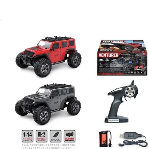 Upgrade RC Car 1:14 2.4G 4WD 35km/h RC Buggy Off-Road Vehicle Toy IPX4 Metal Differentials Red Gray RC Car Adult Toys