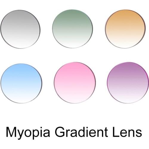 Prescription Myopia Gradient Lens 1.56 1.61 1.67 Fashion Glasses For Women Light Blue Pink Green Sunglasses Tinted Lens UV400
