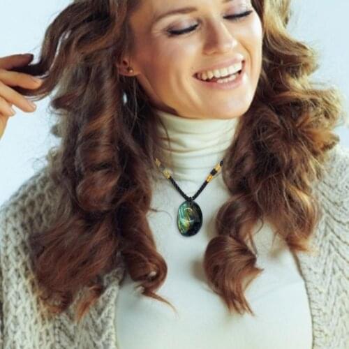 Labradorite Necklace Best Healing Stones Irregular Shape Unique Natural Pendant Necklace Women Energy Fashion Jewelry For Party