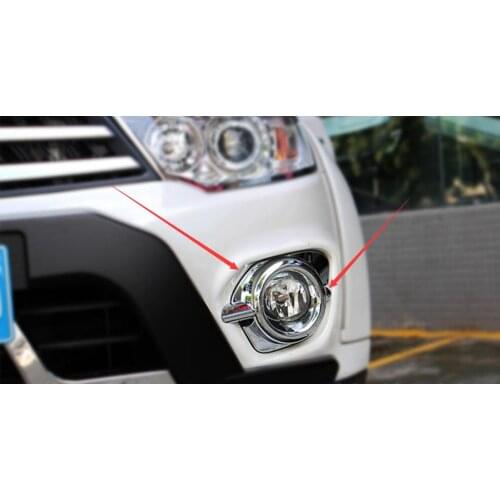 ABS front fog lamp cover car accessories for Mitsubishi Pajero sport 2013-2015 Car daytime running lights decorative sequins