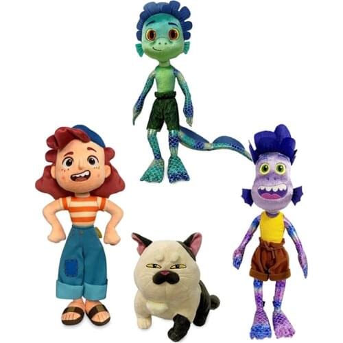 17 Inches Luca Alberto Sea Monster Plush Toy Cartoon Purple Girl Cat Soft Stuffed Figures Doll Birthday Gift for Kids Children