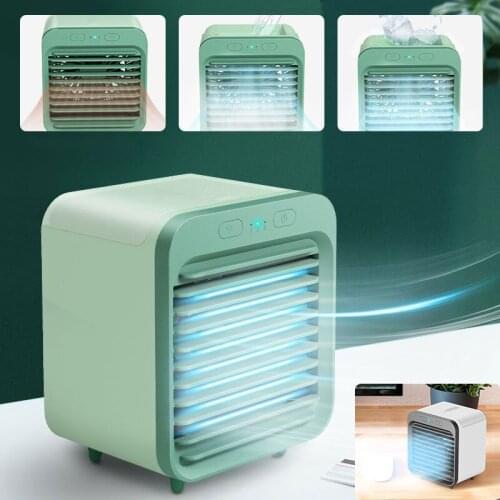 Portable Fan USB Desktop Mini Water-cooled Air Cooler Fan Air Conditioner Light Desktop Air Cooling Fan Humidifier Cooling Tools