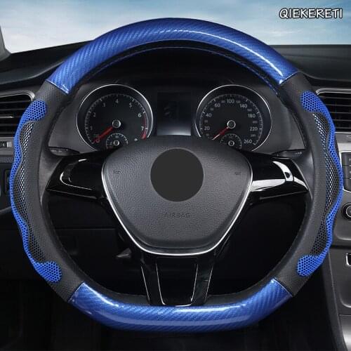 QIEKERETI Microfiber Leather Car Steering Wheel Cover For Fiat 500 500X Ducato Grande Punto Tipo Panda Freemont Bravo Stilo