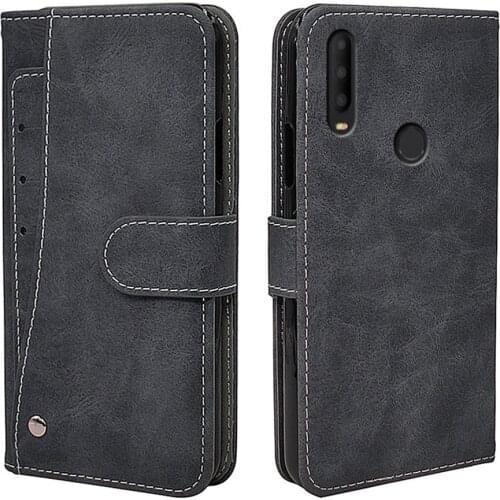 Luxury Vintage Case For Alcatel 3X 2019 5048U 5048Y Case Flip Leather Silicone Wallet TPU Business Cover Fundas Card Solts