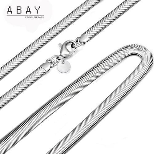 S925 Silver 6mm Soft Snake Bone Flat Necklace Men Women New Hot Temperament Unique Advanced Sense Clavicle Chain Wholesale Trend