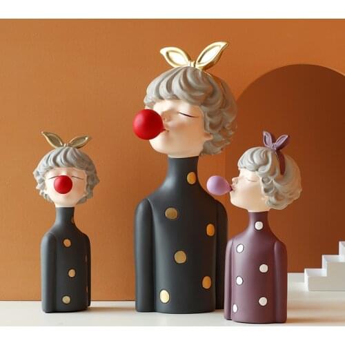 Bubble Girl Modern Sweet Young Girl figurines Resin Art Wedding Birthday Home Decoration Accessories Fairy Gift table top dector