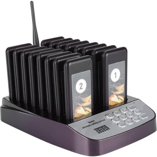 SU-66 1 to 16 Durable Wireless Pager Waiting System Restaurant Queuing Calling System 100-240V Restaurant Supplies
