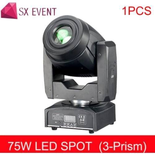 75W LED Moving Head Light 3 Face Prism Spot Light with Rotation Gobo Function for DJ Disco Stage